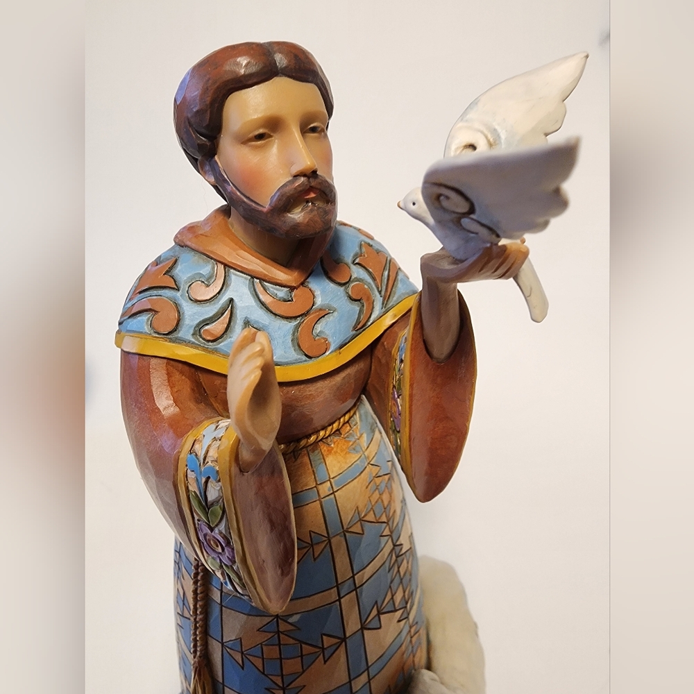 Jim Shore 4033816 St. Francis Holding Dove Figurine 2012